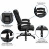 Flash Furniture High Back Leather Executive Swivel Chair with Arms, Metal, Black, 81.28 x 66.04 x 38.1 cm