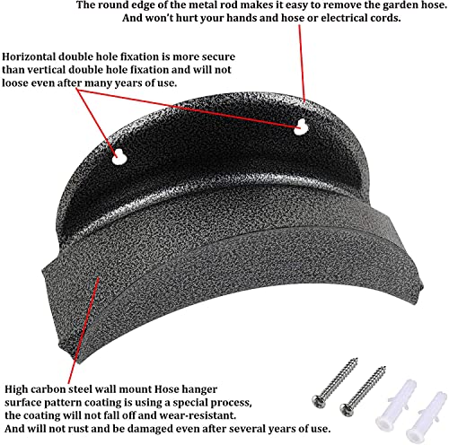 GARTOL Hose Hanger, Metal High Carbon Steel Wall-Mounted Hose Holder,Car Hose Bracket, for Yards Garden Farm,with Screws and Expansion Bolt Brack