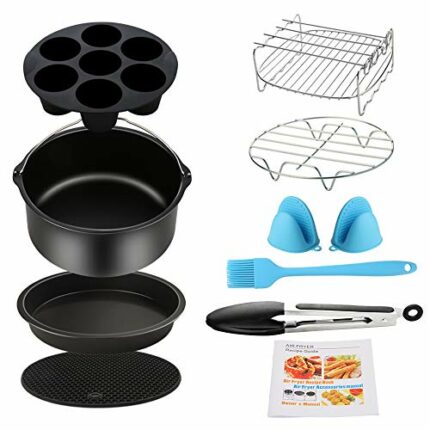 Air Fryer Accessories 11PCS for Gowise Gourmia Cozyna Ninja Air Fryer, Fit All 3.2QT - 5.8QT Power Deep Hot Air Fryer with 7 Inch Cake Barrel, Pi