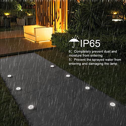 EXTRASTAR Solar Lights for Outdoor Garden, 8 LEDs Solar Ground Lights, IP65 Waterproof Solar Powered Pathway Lights, Outdoor Landscape Lamp for G