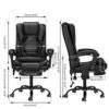 FGHOEV Adjustable Massage Office Chair Reclining High Back Chair Big Tall Leather Ergonomic Swivel Chair with Footrest