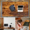AHB Rolling Computer Desk with 4 Smooth Wheels, Simple Style Mobile Writing Desk Home Office Study Table Movable Workstation with Metal Frame (Br