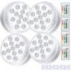 Waterproof Underwater Light, MAVIE 4 Pack Submersible LED Lights with Remote Control RGB Multicolor LED Pond Lighting Set for Vase Base, Bath Tub