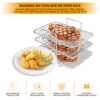 Air Fryer Rack for Ninja Dual,SHUOMAO Multi-layer Dehydrator Grill Toast Rack Air Fryer Accessories for Ninja AF300UK,AF400UK,DZ201 DZ401，Salter/