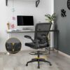 DINGZZ Drafting Chair Tall Office Chair Adjustable Height w/Lumbar Support Flip Up Arms