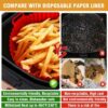 Air Fryer Silicon Liner, 8 INCH 2 Pack, Reusable Air Fryer Liners, Silicone Air Fry Liner (Grey Pot & Black Mat)