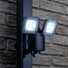 Auraglow Twin LED PIR Sensor Battery Powered Outdoor Flood Security Light Motion Detection Lamp - Volta