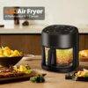 Air Fryer Oilless Oven with 8 Presets Rapid Air Circulation, 4.5L Capacity, LED Touch Control, Visible Cooking Air Fryers, Black