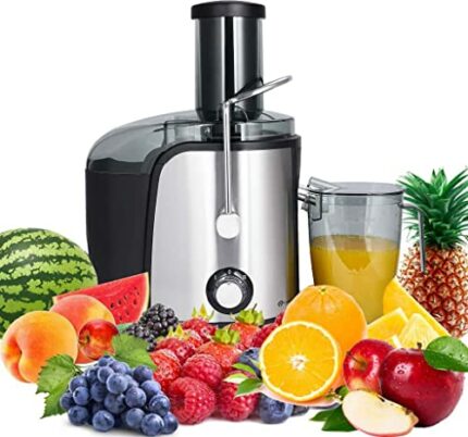 PureMate Juicer Machines, 800W Powerful Juicer Extractor Quick Juicing for Whole Fruit and Vegetable, BPA-Free with 2 Speed Settings, Easy to Cle