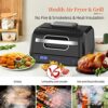 TopStrong Air Fryer Grill Combo Indoor, 8-in-1 Air Fryer and Health Grill with Air Crisp, Roast, Broil, Pizza, Dehydrate, Bake, Grill and Manual,