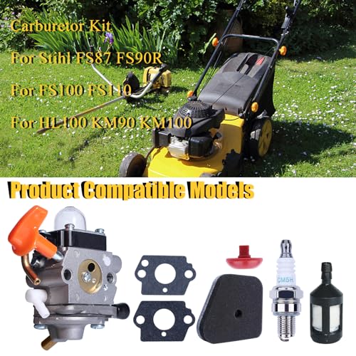 Haishine Carburetor Kit for STIHL FS87 FS87R FS90 FS90R FS100 FS110 FS110X FS130R FS130 HL100 KM90 KM100 Carburetor String Trimmer Brushcutter La