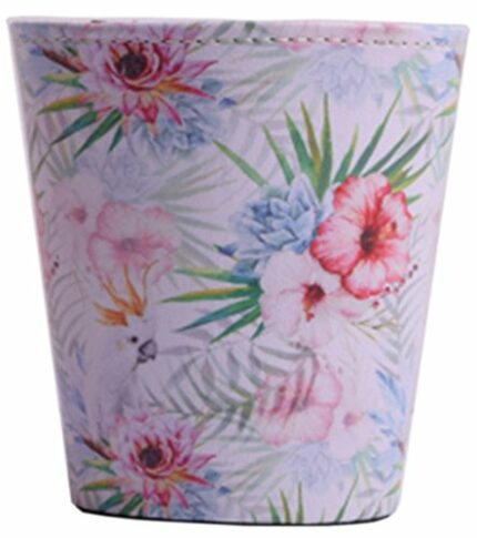 Black Temptation Leather Desktop Trash Can Mini Cylinder Waste Can Car/Office Waste Bin Storage Bucket # 54
