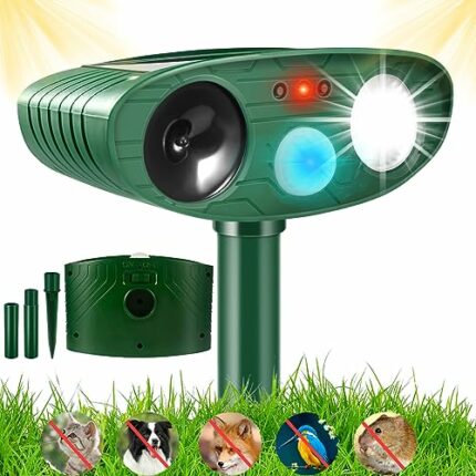 Cat Repellent, Garden Cat Repellent Cat Deterrents, Ultrasonic Animal Repellent, Solar Powered Waterproof, Outdoor Animal Repeller Motion Sensor
