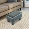 GTYT Leather Footstool Foot Rest Small Seat Foot Rest Chair Black Home Office with Legs