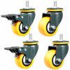 SKOAJAS Plate Casters 16 inches/50mm Thread casters M10 Furniture wheels with brake swivel silent Dust proof PU 160kg for office chair table trol