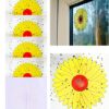 16PCS Window Fly Traps, Sunflower Style Window Fly Stickers, Fruit Fly Trap Insect Flies Wasp Pest Killer - 4 Packs x 4 Traps Each Package