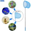 Worown 1 Pack Telescopic Butterfly Nets, Extendable Fishing Nets with 1 Folding Water Buckets for Catching Insects Bugs Playing Outdoor