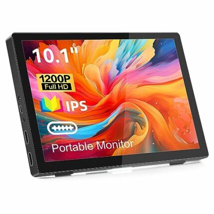 Akntzcs Portable Monitor 10.1 Inch Full HD 1920x1200 IPS Display, HDMI USB Type-C Small Monitor HDR Screen, Extermal Second Monitor for Laptop PC