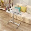 LUKEO Portable Laptop Table for Bed Height and Angle Adjustable Computer Desk Office Desk with Universal Brake Wheel (Color : Argento)