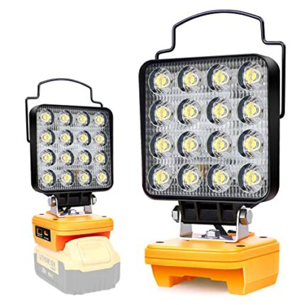 Battery Work Light for Dewalt 20V Light,Cordless Led Work Light 48W Bright Compact Lighting,Portable Stand Spotlight with Type C & USB Charge (Fl