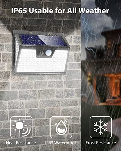 Peasur Solar Lights Outdoor Garden, Upgraded Solar Security Lights Outdoor Motion Sensor 138 LED with 3 Lighting Modes, IP65 Waterproof Outside L