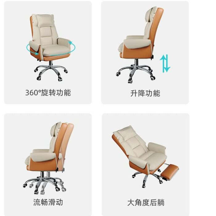 SDFGH Office Chair Home Computer Chair Lift Swivel Chair Backrest Comfortable Sedentary Boss Chair Lunch Break Reclining Chair