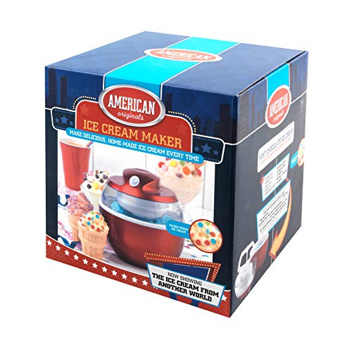 American Originals EK2208AOAR Ice Cream Maker – Frozen Yoghurt, Gelato, Sorbet Machine, 0.6 L Freezing Bowl, Small Countertop Compact Freezer Des