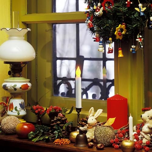 Raycare 12PCS LED Taper Candle Lights, Harry Potter Floating Candles, Flameless Battery Operated Window Candles for Christmas Wedding Birthday Pa