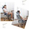 ZXNRTU Relax Comfortably Safe Office Chairs Height Adjustable Ergonomic Office Desk Chair Ventilated Mesh Back, Headrest, Lumbar Support, 360°Rot