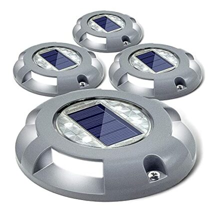 Siedinlar Solar Deck Lights Outdoor Solar Decking Lights Solar Powered Waterproof Solar Ground Lights Solar Lights Outdoor Garden for Pathway Dri