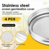 Torribaly Seed Sprouting Germination Kit,2 Pcs Sprouting Stands with 4 Stainless Steel Screen Sprout Lids, Jar Stands, Drip Tray and Label Sticke