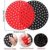 2PCS Non-Stick Air Fryer Liners 8Inch Heat Resistant Round Reusable Silicone Air Fryer Mats for Kitchen Baking Food (Black+Red)
