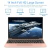 AOCWEI Laptop Computers Win 11, 14" 6GB RAM 256GB SSD Support 1TB SSD Expansion, 1920x1080 FHD Traditional Laptop, 2.4G+5G WiFi Bluetooth 4.2 Ful