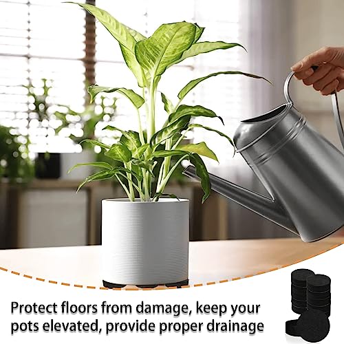 Elezenioc 40PCS Plant Pot Feet, EVA Foam, Black Non-Slip Mat, Thickened Design for Better Drainage, Prevents Staining, Suitable for Outdoor Plant