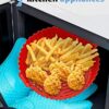 2Pcs Air Fryer Liner Red Reusable Silicone Air Fryer Pot Heat Resistant Air Fryer Non-Stick Silicone Basket 7.9inch Round Baking Pan Air Fryer Ac