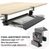 WANGFENG Keyboard Tray Under Desk - Adjustable Tilting Keyboard Shelf with C Clamp Steady Slide Keyboard Stand, No Screw Into Desk Perfect for Ho