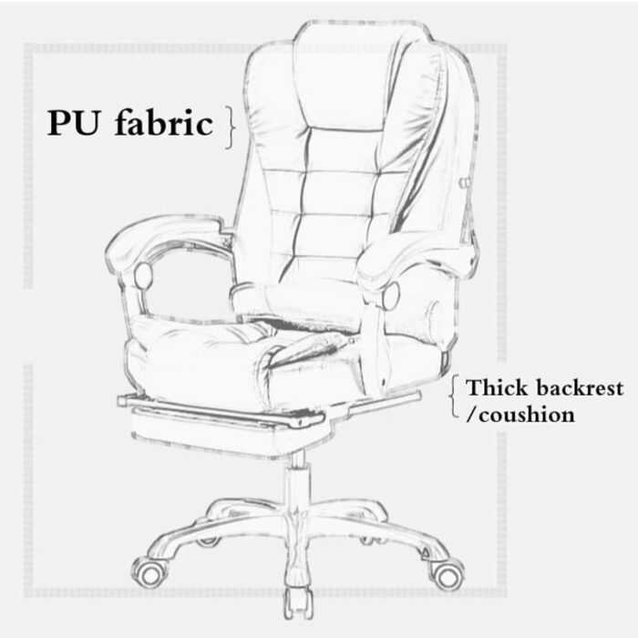 CZDYUF Office Chair Multifunction Office Computer Chair Swivel Reclining Boss Chair Household Study Room