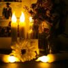 Yeahmart 6PCS LED Taper Candle Lights, Flameless Battery Operated Window Candles for Christmas Wedding Churches Birthday Party Decorations, Warm