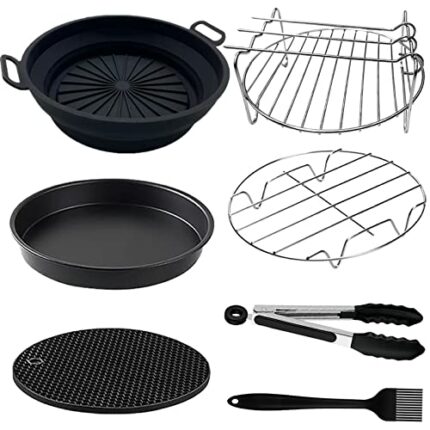 YINGRACE Air Fryer Accessories 7 Inch, 7PCS General Air Fryers Accessory with Silicone Air Fryer Liners Compatiable for Tower T17021 4.3L, Salter