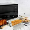 YAYODS Rotisserie Basket, 23x11.7CM Stainless Steel Rolling Grilling Basket, 360° Rotating Tower Rotisserie Basket for Tower Air Fryer, Rotisseri