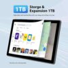 YOTOPT Tablet 10 inch Android 12, Octa-Core 1.8 GHz Processor, 11GB RAM, 64GB ROM (TF 1TB Expandable), Camera 5+8MP, 6000mAh, Tablet with keyboar