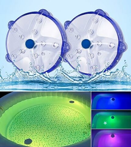 Bath Spa Lights, Floating Light for Hot Tub, IP68 Waterproof Pool Lights Colour Changing Submersible Starfish Light(2PCS)