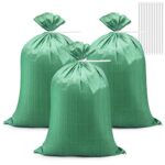 20 Pcs Sand Bags 45×75cm Heavy Duty Woven Gravel Bags Waste Bags and 20 Pieces Ties for Garden Rubbish Flood Protection and Storage(Mixed Color)