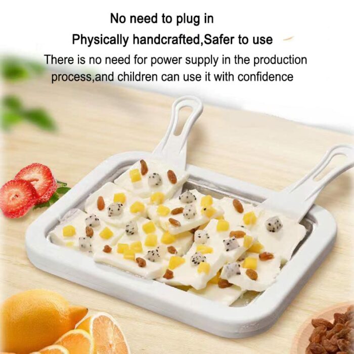 YOPOTIKA Ice Cream Rolle Maker Pan Instant DIY Ice Cream Roller Plate with 2 Spatulas for Making Frozen Yogurt Softserve Instant Cold Plate at Ho