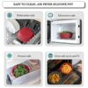 2 x Collapsible Air Fryer Silicone Liners with Gloves & Brushes, Reusable Food Grade Air Fryer Accessories (Grey & Berry)