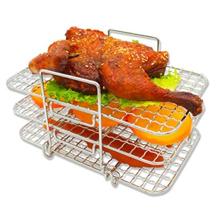 Air Fryer Rack for Ninja Dual Air Fryer,304 Stainless SteelMulti-Layer DehydratorToast Rack Air Fryer Multi-PurposeGrilling RackCompatible with N