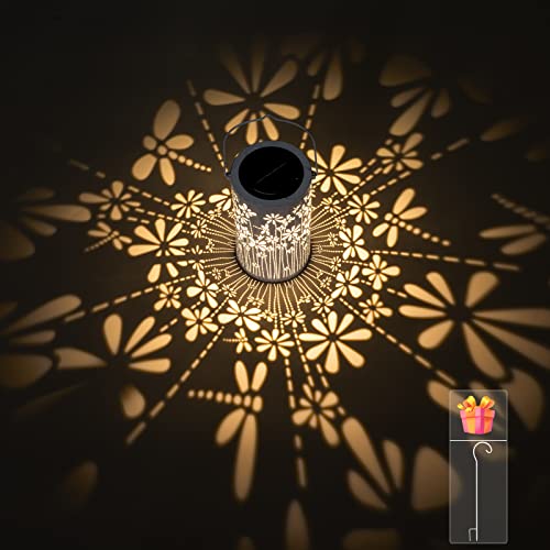 Freekite Solar Lantern for Garden, Metal Outdoor Lantern with a Shepherd's Hook, IP65 Waterproof Garden Decoration Path Lights, Solar Lights for