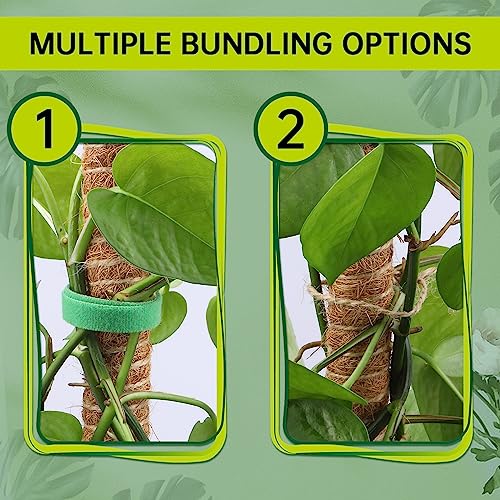Bendable Moss Pole for Plants Monstera, Bendable Plant Stakes Moss Poles for Potted Indoor Climbing Plants, Handmade Coco Coir Pole Plant Support