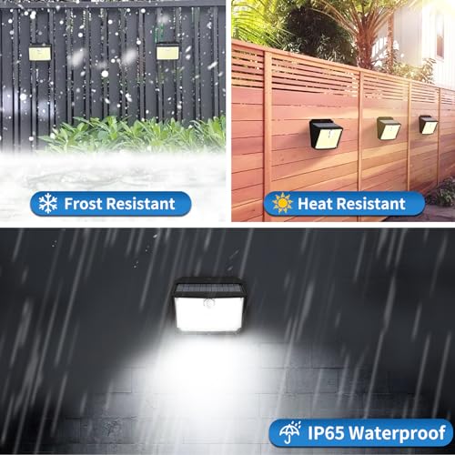 Fratink Solar Security Lights, 158 LED Solar Motion Sensor Lights, 3 Modes Solar Lights Outdoor Garden, IP65 Waterproof PIR Wall Lights Solar Pow