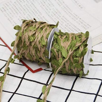 DÉCOCO 2 Rolls Natural Colorful leaf twine Rope Jute Twine String For DIY handmade Art & Crafts, Wedding Christmas Garden Decoration, Gifts - 10M